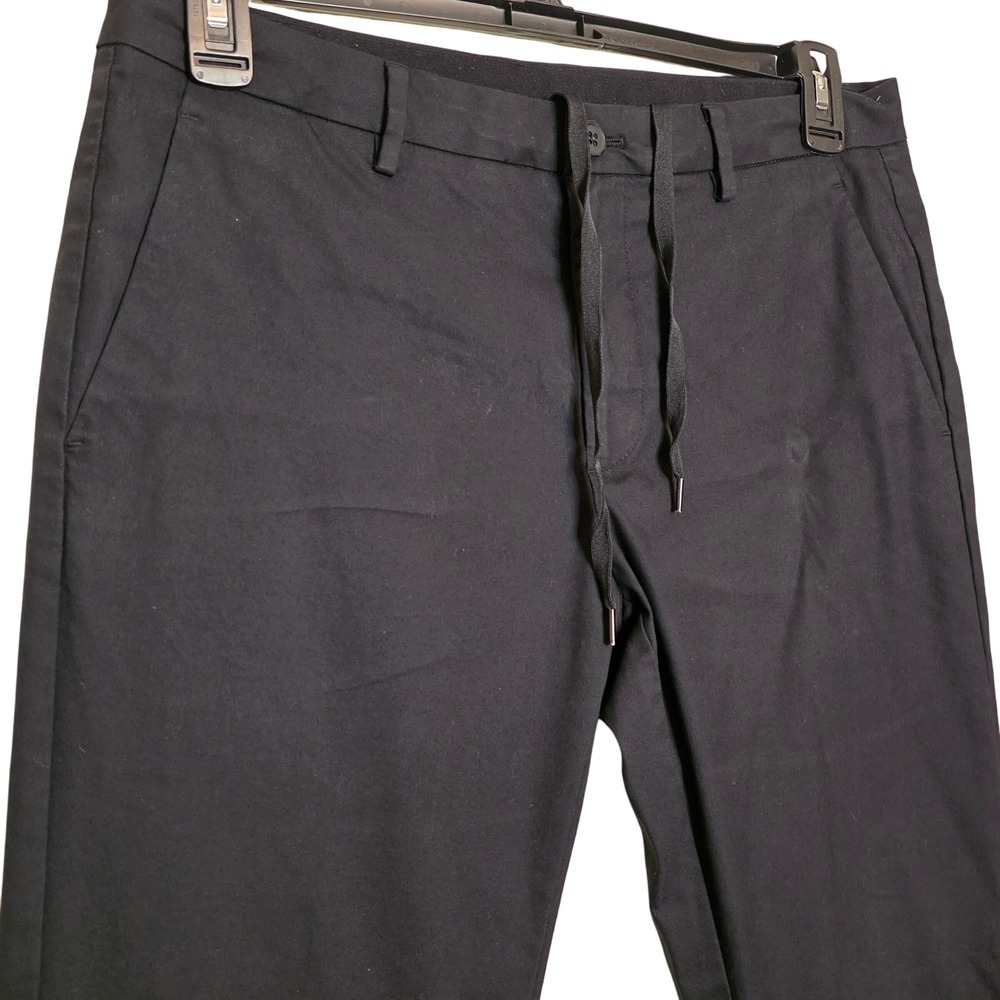 Bonobos Mens Size 32/34 Tailored Black 3XDRY Stretch Dress‎ Pants Drawstring